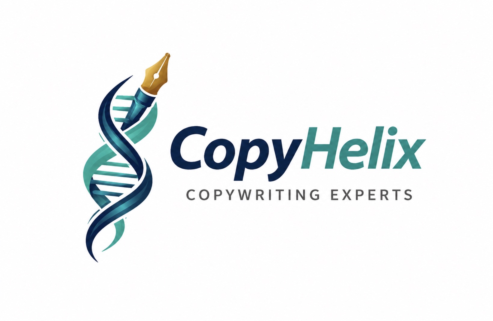 CopyHelix logo — a fountain pen nib rising from a DNA helix